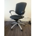 Teknion style Black and Grey High Back Rolling Task Chair